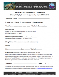 divetech credit card authorization form